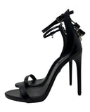 Dsquared2 Silver Padlock Black Leather Stilettos, SS17, 40 EU / 10 US