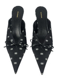 Balenciaga Monogrammed, Black Knife Kitten Heels, AW18, 40 EU