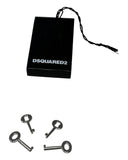 Dsquared2 Silver Padlock Black Leather Stilettos, SS17, 40 EU / 10 US