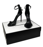 Dsquared2 Silver Padlock Black Leather Stilettos, SS17, 40 EU / 10 US