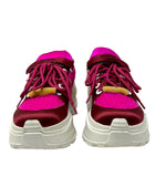 Maison Margiela Red and Pink Trainers with Laces & Velcro, 37 EU / US 7