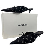 Balenciaga Monogrammed, Black Knife Kitten Heels, AW18, 40 EU