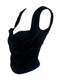 Vivienne Westwood " La Belle Hélène" Black Velvet Draped Corset, SS99, 12 US