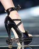 Chrtisitan Dior by John Galliano Bondage Bow Snakeskin Heels, FW03, 36.5 EU