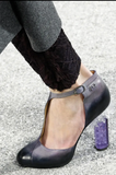Purple Leather Crystal CC Pumps, AW12, 38 EU