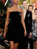 Dior Black Mohair and Silk Bustier with Embellishment, SS14, US 8