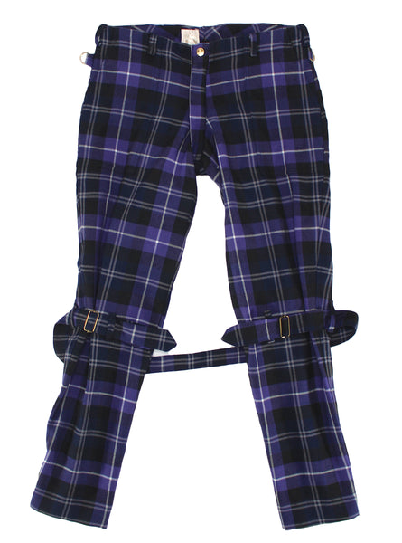 Vivienne Westwood MacPoiret Purple Tartan Bondage Trousers, 'On Liberty', AW94, Size M/L
