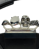 Alexander McQueen Mini Jewelled Hobo In Leather Black Leather Brass Knuckle Mini 'Hobo' Bag with Chain Strap,