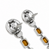 Gianni Versace Orange Art Deco Gem Earrings, c. 90's, OS