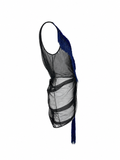Roberto Cavalli Cobalt Blue Lace and Black Sheer Mesh Fringe Dress, SS12?,