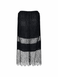 Chanel Black Floral Lace Sheer Panel Skirt, SS17, 38 FR