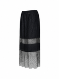 Chanel Black Floral Lace Sheer Panel Skirt, SS17, 38 FR
