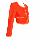 Chanel Orange Bouclé Jacket, SS94, 34 EU / 2 US
