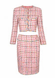 Chanel Pink and Multicolor Tweed Jacket Skirt Set, SS94, 34 FR