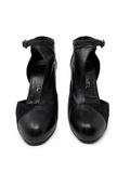 Chanel Black Leather Tweed Crystal Heels, AW12, 36.5 EU