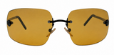 Chanel Rimless Amber Tint Sunglasses, 4035/C. 126/ 85