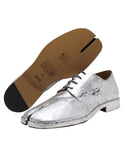 Maison Margiela Cracked Silver Tabi Oxford Shoes, 40 EU