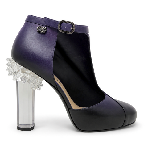 Purple Leather Crystal CC Pumps, AW12, 38 EU