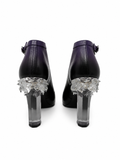 Purple Leather Crystal CC Pumps, AW12, 38 EU