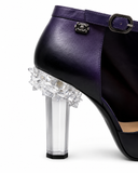 Purple Leather Crystal CC Pumps, AW12, 38 EU