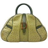 Christian Dior Green 'CD' Ostrich & Double Saddle Bowler Set,  AW00, 38.5 EU