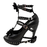 Chrtisitan Dior by John Galliano Bondage Bow Snakeskin Heels, FW03, 36.5 EU