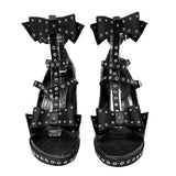 Chrtisitan Dior by John Galliano Bondage Bow Snakeskin Heels, FW03, 36.5 EU