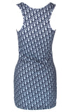 Christian Dior Blue Monogram Cotton Dress, SS02, US 6
