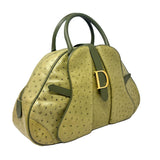 Christian Dior Green 'CD' Ostrich & Double Saddle Bowler Set,  AW00, 38.5 EU