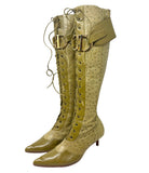 Christian Dior Green 'CD' Ostrich & Double Saddle Bowler Set,  AW00, 38.5 EU