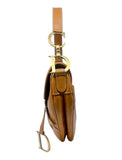 Christian Dior Brown Leather Saddle Bag with Gold Hardware , c.00's, OS