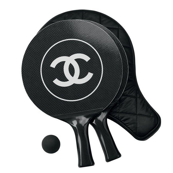 Chanel Black Quilted Leather Table Tennis Racket Set SS12, OS
