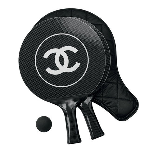 Chanel Black Quilted Leather Table Tennis Racket Set SS12, OS
