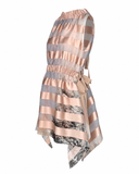 Fendi Blush Pink and Silver Striped Halter Mini Dress, SS17, 4/6 US