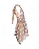 Fendi Blush Pink and Silver Striped Halter Mini Dress, SS17, 4/6 US