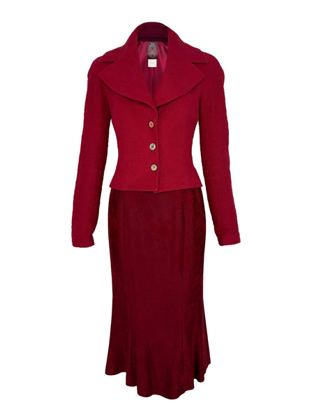 John Galliano "Haut Bohemia" Sweetheart Midi Dress and Jacket Set, SS98, 6 US