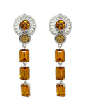 Gianni Versace Orange Art Deco Gem Earrings, c. 90's, OS
