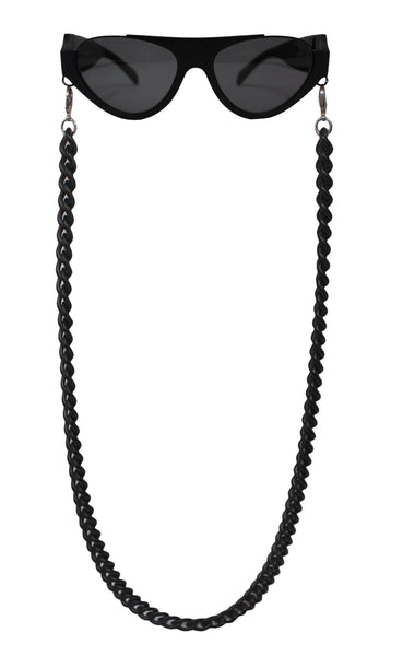 Emilio Pucci Black Sunglasses with Detachable Chain, EP 161-02-135, OS