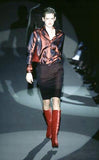 Gucci Monogram Red Velvet Boots, AW97, 36 IT Stella Tennant