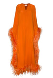 Valentino Garavani Feather-Trim Caftan, Pre-Fall 2022, 38 IT / 4 US
