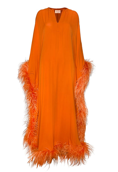 Valentino Garavani Feather-Trim Caftan, Pre-Fall 2022, 38 IT / 4 US
