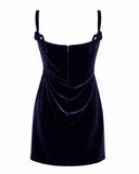 Vivienne Westwood Dark Purple Velvet Bow Mini Dress, SS99, 4 US