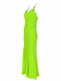 Gianni Versace Lime Green Bias Cut Evening Gown, SS96, 2/4 US