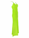 Gianni Versace Lime Green Bias Cut Evening Gown, SS96, 2/4 US