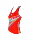 Versace Geometric Print Racerback Tank Top, c.2000's, 4/6 US