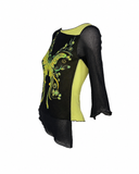 Versace Jeans Couture Butterfly Asymmetrical Mesh Top, c.2000's, M