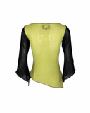 Versace Jeans Couture Butterfly Asymmetrical Mesh Top, c.2000's, M