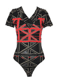 Vivienne Westwood for Wolford Grey Union Jack Bodyuit, 2002, M