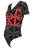 Vivienne Westwood for Wolford Grey Union Jack Bodyuit, 2002, M