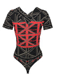 Vivienne Westwood for Wolford Grey Union Jack Bodyuit, 2002, M BACK